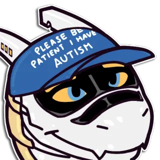 🙂 47413236 PLEASE BE PATIENT I HAVE AUTISM autyzm, pacjent, kreskówka, naklejka telegram sticker