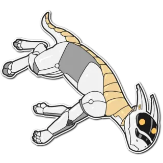 😐 68ef2d7a robot, zwierzę, pies, biały, żółty, szary, słodki telegram sticker