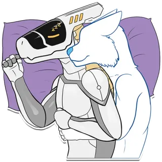 💤 8b52cc8e ZZZ Protogen, Furry, Śpiący, Słodki, Android, Zwierzę telegram sticker