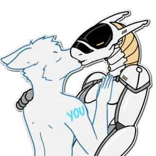 💋 9b050123 YOU futrzak, robot, pocałunek, czułość, miłość telegram sticker