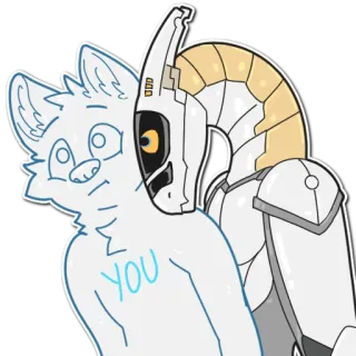👀 ad730aed YOU Furry, Robot, Przyjaźń, Słodkie, Kreskówka telegram sticker