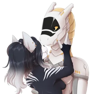 ❤️ d522e2b7 Furry, Anthro, Protogen, Para, Sztuka, Sztuka cyfrowa telegram sticker