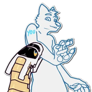 🦷 e5d8cc38 You futrzak, antro, kreskówka, postać, pies, wąż telegram sticker