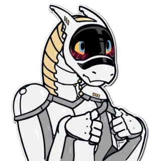 🥺 eeec1132 Furry, Anthro, Kciuk w górę, Pozytywny, Protogen, Robot, Android telegram sticker