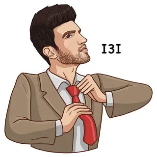 🤩 0aea8898 I3I 男性, ネクタイ, スーツ, 漫画, フォーマル, ビジネスマン telegram sticker