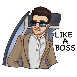 😏 4923a427 LIKE A BOSS 男, サングラス, ボスみたい, かっこいい, ボス, 自信 telegram sticker