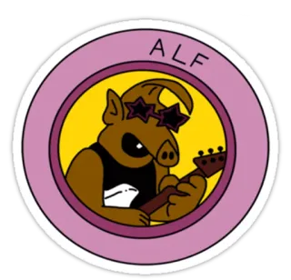 😎 48e64a62 Alf ALF Инопланетянин, Гитара, 80-е, Сериал telegram sticker