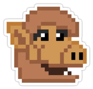 😁 c254917f ALF телешоу, пиксель арт, инопланетянин, 80-е, ситком telegram sticker