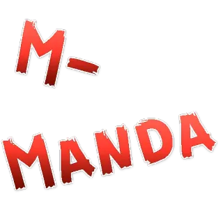 😡 93273941 M-MANDA буква, типография, комикс, мультфильм telegram sticker