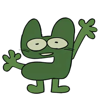 😧 54609afc Four Battle for Dream Island Battle for Dream Island, BFDI, Four, Número, Desenho animado, Personagem telegram sticker