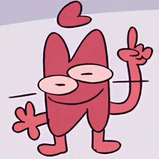 🙃 b420ab1a personagem de desenho animado, figura vermelha, animado, alegre, brincalhão telegram sticker