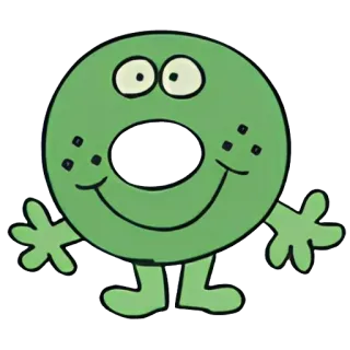 🤗 c4fde996 verde, desenho animado, personagem, sorrindo, olhos, braços, pernas telegram sticker