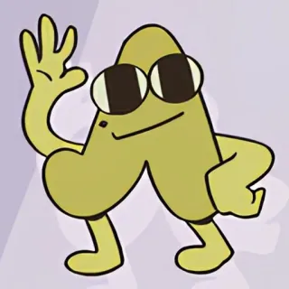 😊 d3c6d659 desenho animado, personagem, alfabeto, letra A, animado, engraçado, fofo telegram sticker