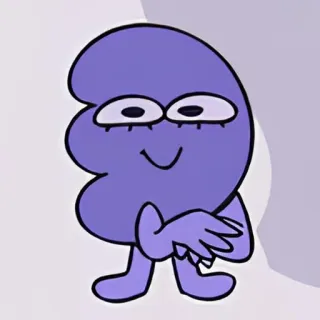 🥳 f903b9fd desenho animado, personagem, roxo, expressão, animação telegram sticker