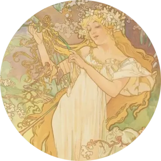 Alfons Mucha by @K0Tto telegram stickers