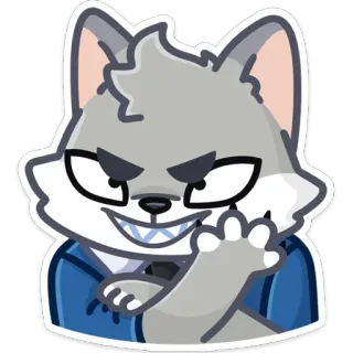 😈 230fbaa8 หมาป่า, การ์ตูน, สัตว์, สติกเกอร์, ตัวละคร telegram sticker