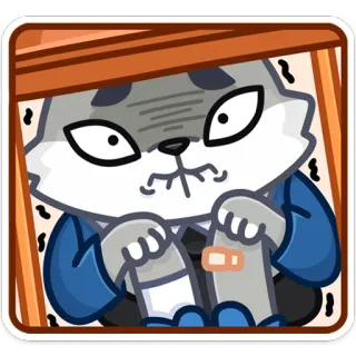 😬 4904f8bb สัตว์, แมว, การ์ตูน, สติกเกอร์, เครียด telegram sticker