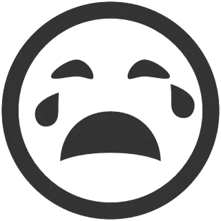 😭 85270fa0 难过, 哭, 脸, 表情符号, 情绪, 沮丧, 哭泣 telegram sticker