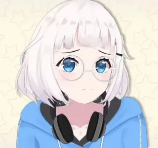 💗 de90ccfa 动漫, 女孩, 卡通, 耳机, 可爱, 数字艺术 telegram sticker