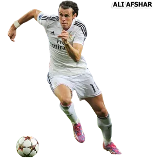 ⚽ 531db417 ALI'AFSHAR football, foot, athlète, sport, joueur, ballon, Gareth Bale telegram sticker