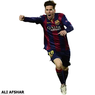 ⚽ 607cf5ad Lionel Messi ALI'AFSHAR football, joueur de foot, joueur, sport, athlète, célébration telegram sticker