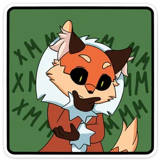 🤔 34289574 XMM cáo, động vật, suy nghĩ, hoạt hình, lông lá, màu cam telegram sticker