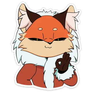 👌 3a04abad cáo, động vật, nhãn dán, hoạt hình, anthro, furry, dấu ok telegram sticker