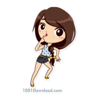 😉 e27694fb 소녀, 만화, 스티커, 귀여운, 땋은 머리, 애니메이션 telegram sticker