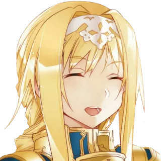 😄 41b01267 Alice Zuberg Sword Art Online anime, manga, girl, blonde hair, alice zuberg, sword art online whatsapp sticker