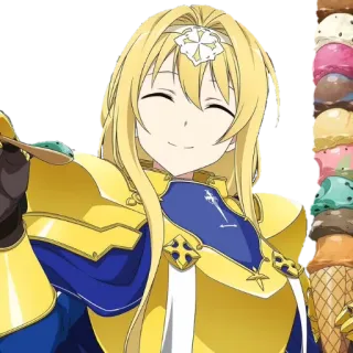 🍦 8213a237 Alice Zuberg Sword Art Online anime, character, alice zuberg, sword art online, ice cream whatsapp sticker