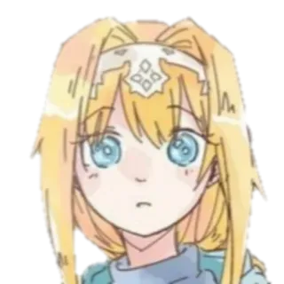 😐 916c90f7 anime, girl, blonde hair, character, sticker, cute whatsapp sticker