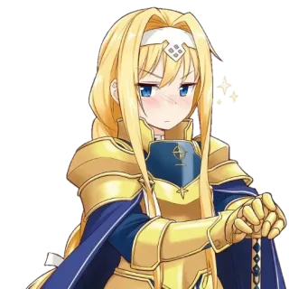 😌 b65ceb0d Alice Zuberg Sword Art Online anime, character, blonde, armor, tsundere, alice, sword art online, sticker whatsapp sticker