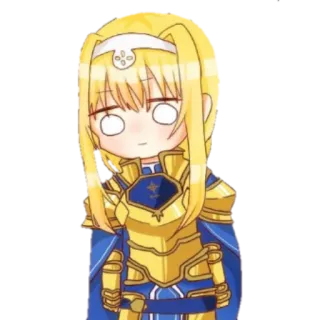 😐 e7a55737 Alice Zuberg Sword Art Online anime, chibi, Alice, Sword Art Online, character, kawaii, sticker whatsapp sticker