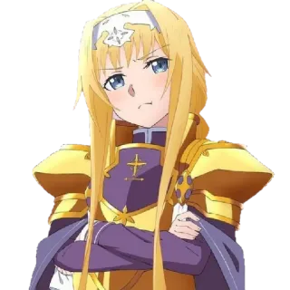 😒 ee9dc4ef Alice Zuberg Sword Art Online anime, character, blonde, armor, sword art online, alice zuberg, sticker whatsapp sticker
