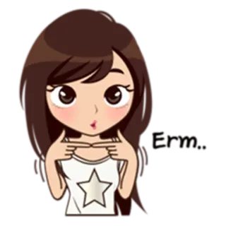 🙄 4e43b670 Shy… cartoon, anime, girl, cute, shy whatsapp sticker