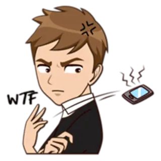 😠 8e4fc327 whack! frustrated, angry, cartoon, phone, annoyed whatsapp sticker