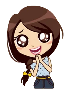 😱 07060825 Kreskówka, Dziewczyna, Słodkie, Anime, Naklejka telegram sticker