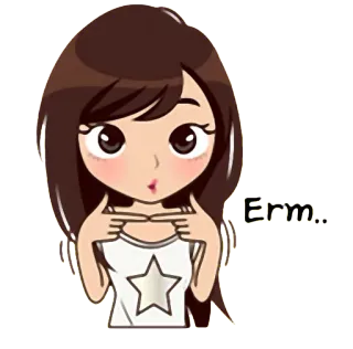 ☺️ 14f5b4ab Erm.. dziewczyna, anime, yyy, zawstydzona, naklejka telegram sticker