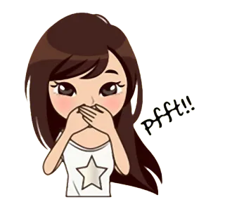 😷 807558ce Pfftt!! Kreskówka, Dziewczyna, Anime, Naklejka, Pfft telegram sticker