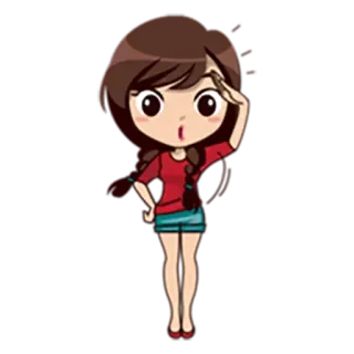 🌴 3083998c dibujos animados, chica, personaje, lindo telegram sticker