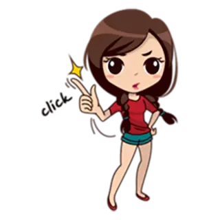 👧 43a7ff23 dibujo animado, mujer, linda, chica, ilustración, pegatina telegram sticker