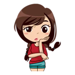 😤 6f6cf272 dibujos animados, chica, pensativa, pensando, pegatina telegram sticker