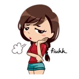 😍 cba13c44 Dibujo animado, Mujer, Chica, Morro, Aburrido, Emoción telegram sticker