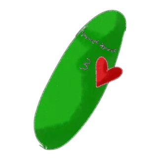 😘 52521b71 ogórek, pocałunek, serce, kreskówka, jedzenie, warzywo, miłość telegram sticker