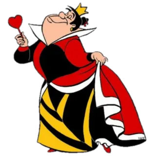 ❤️ d666123c Queen of Hearts Alice in Wonderland queen, hearts, alice in wonderland, cartoon, character whatsapp sticker
