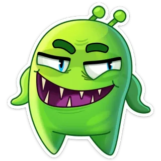 😆 1abd5eb7 mostro verde, personaggio dei cartoni animati, creatura, mostro, divertente, cartone animato, adesivo telegram sticker