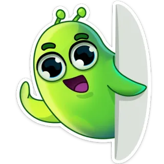 👋 3f2aac38 Alieno, Cartone animato, Carino, Personaggio, Verde telegram sticker