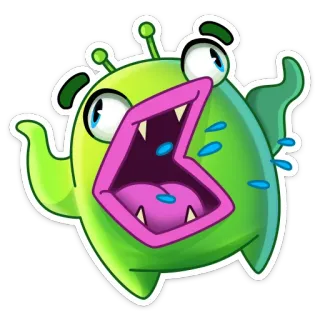 🤪 d27831a5 mostro, cartone animato, adesivo, creatura, divertente, alieno telegram sticker
