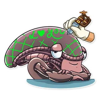 ❤ 27234d51 I❤you Alien, Tatoeage, Liefde, Ik hou van je, Schattig, Sciencefiction, Grappig, Hart telegram sticker