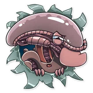 😠 8c122709 Alien Alien, Horror, Facehugger, Xenomorph, Film, Monster, Eng, Sciencefiction telegram sticker